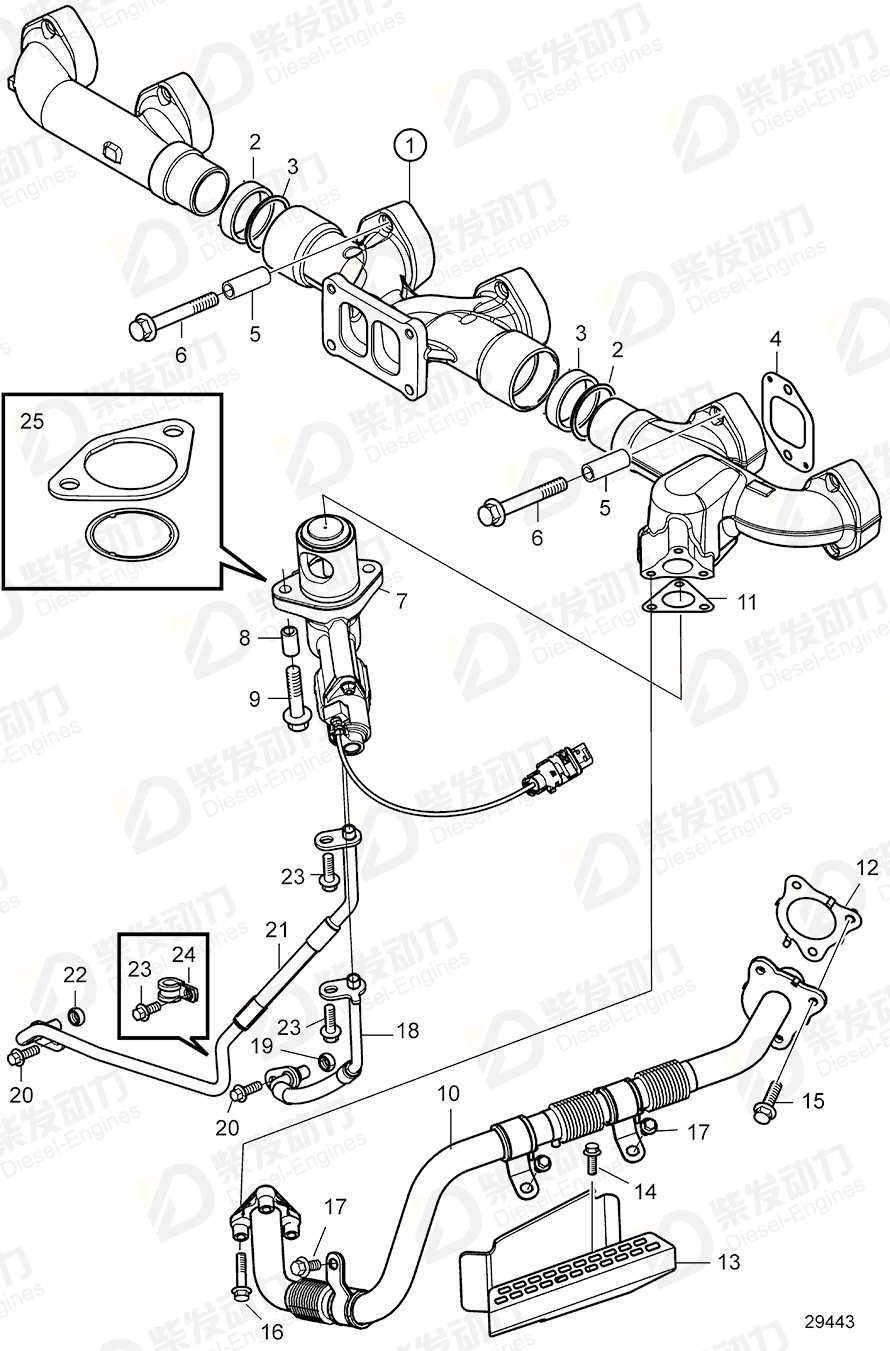 volvo penta Hose 21564178 Drawing